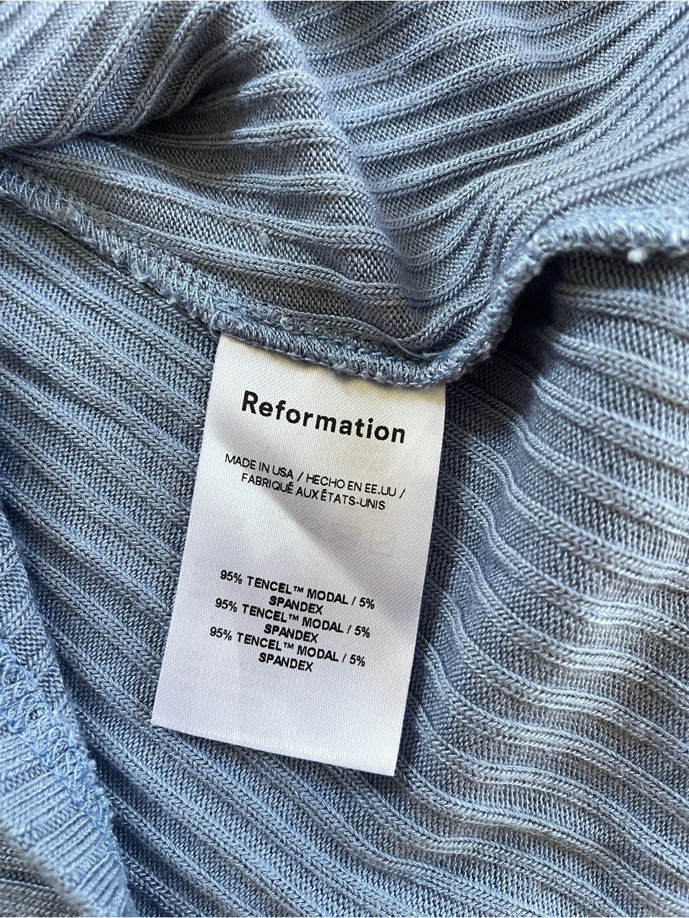 Periwinkle Blue Reformation ribbed minidress - Picture 9 of 9